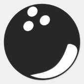 zwarte bowlingbal ronde sticker (Voorkant)