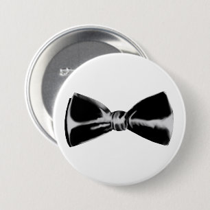 Zwarte bowti ronde button 7,6 cm