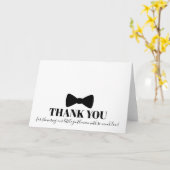 Zwarte Bowtie Baby Shower Bedankkaart Kaart (Gele Bloem)
