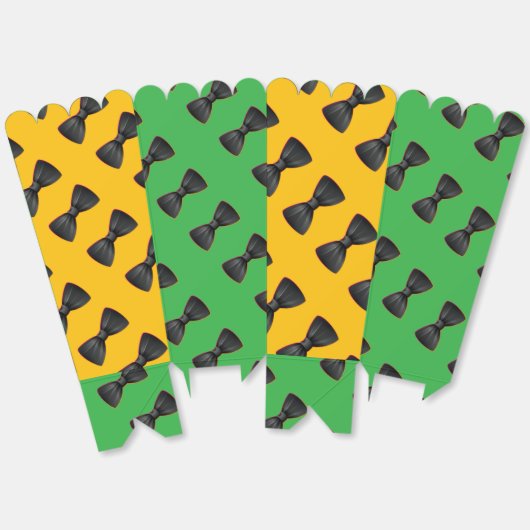 Zwarte Bowtie Herhaling Geel Groen Bedankdoosjes (Ongevouwen)