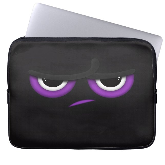 Zwarte boze Ninja Laptop Sleeve (Voorkant)