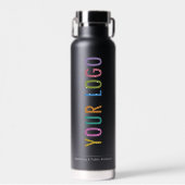 Zwarte Branded Thor Waterfles met Business Logo (Voorkant)