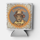 Zwarte brandweerman Koelbox Blikjeskoeler (Voorkant)