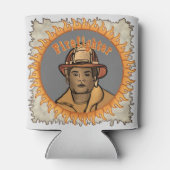 Zwarte brandweerman Koelbox Blikjeskoeler (Achterkant)