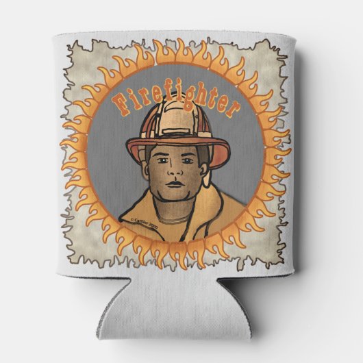 Zwarte brandweerman Koelbox Blikjeskoeler (Achterkant)