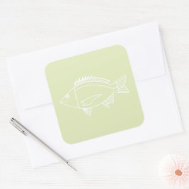 Zwarte brasem in wit op pastelgroen vierkante sticker