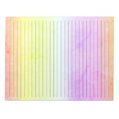 Zwarte-brede lijnen Waterverf pastel regenboog Notitieblok (Voorkant)