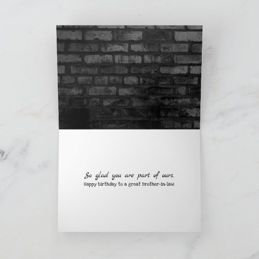 Zwarte brick Birthday voor Brother-in-law kaart (Binnen)