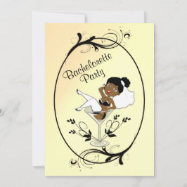 Zwarte Bride Bachelorette Kaart