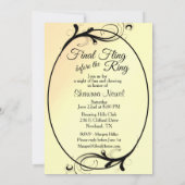 Zwarte Bride Bachelorette Kaart (Achterkant)