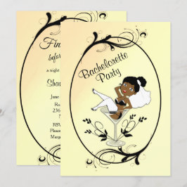 Zwarte Bride Bachelorette Kaart