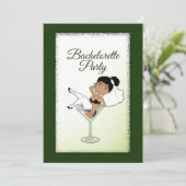 Zwarte Bride Bachelorette Kaart (Staand voorkant)