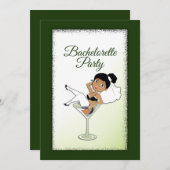 Zwarte Bride Bachelorette Kaart (Voorkant / Achterkant)