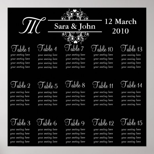 Zwarte-bride- en groomgatenkaart poster (Voorkant)