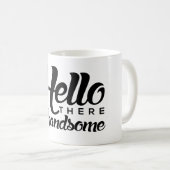 Zwarte brief Hallo daar handEnige Rode Lips-drink Koffiemok (Voorkant rechts)