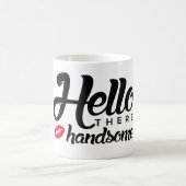Zwarte brief Hallo daar handEnige Rode Lips-drink Koffiemok (Center)