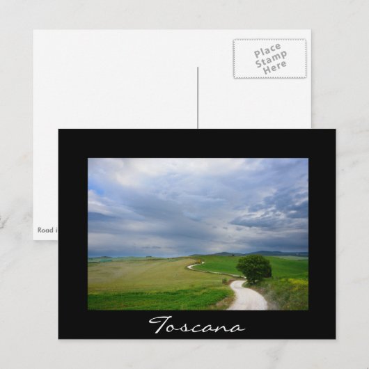 Zwarte briefkaart in Toscane (Voorkant / Achterkant)
