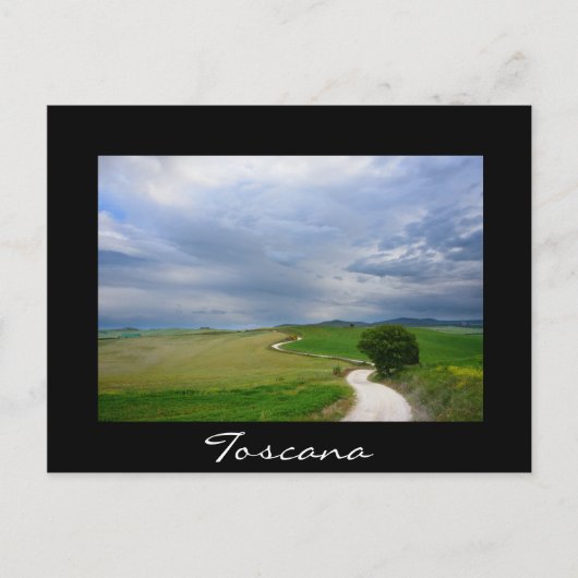 Zwarte briefkaart in Toscane (Voorkant)