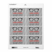 Zwarte brillen Computer Geek Adresetiketten Etiket (Full Sheet)