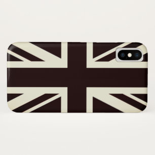 Zwarte-Britse vlag iPhone X Hoesje
