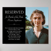 Zwarte Broer Van Bruid Foto Memorial Wedding Poster (Voorkant)