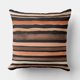 Zwarte brons en perzik strepen kussen