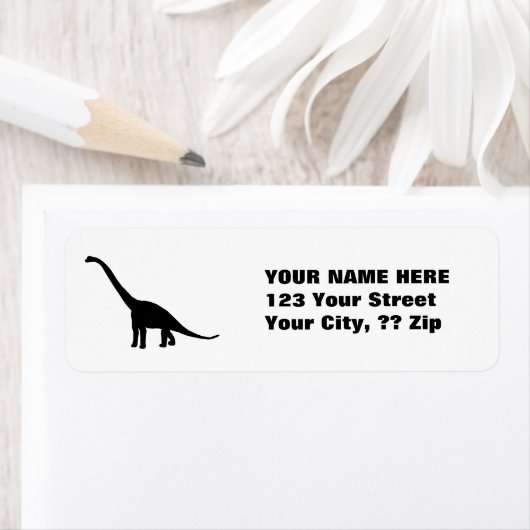 Zwarte Brontosaurus | Dinosaur Shadow Dino Etiket (Insitu)