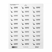 Zwarte Brontosaurus | Dinosaur Shadow Dino Etiket (Full Sheet)