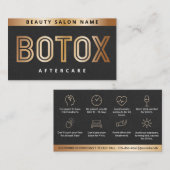 Zwarte Bronzen Retro Botox Nazorggids Visitekaartje (Voorkant / Achterkant)