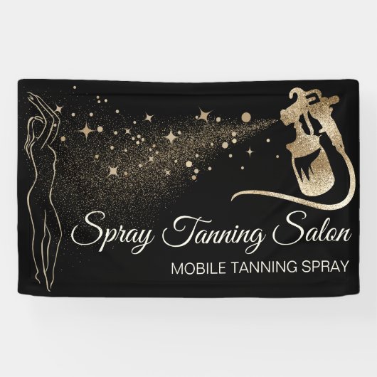 Zwarte Bronzen Spray Body Bruin Spandoek (Horizontaal)
