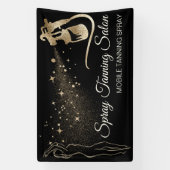 Zwarte Bronzen Spray Body Bruin Spandoek (Verticaal)