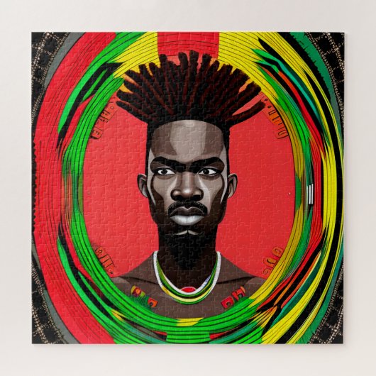 Zwarte Bruh Melanin Pap Juneteenth King African So Legpuzzel (Horizontaal)