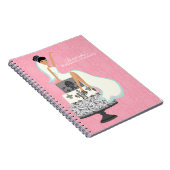Zwarte bruid op bruiloft Cake {roze} Notitieboek (Rechterzijde)