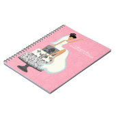 Zwarte bruid op bruiloft Cake {roze} Notitieboek (Linkerzijde)