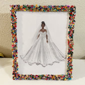 Zwarte bruid, witte jurk, kunstwerk, illustratie, poster