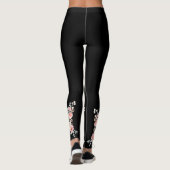 Zwarte bruidsbloem bruid & bruidsmeisjes leggings (Achterkant)