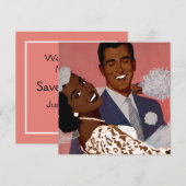 Zwarte bruidsbruiloft save the date (Voorkant / Achterkant)