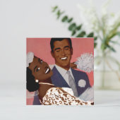 Zwarte bruidsbruiloft save the date (Staand voorkant)