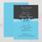 Zwarte Bruidsfeest Uitnodigingen (Voorkant / Achterkant)