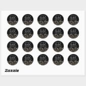 Zwarte Bruidsfeest Wildflower Ronde Sticker (Vel)