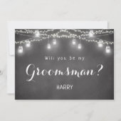 Zwarte Bruidsjonker Mason Jar Rustiek   Kaart (Voorkant)