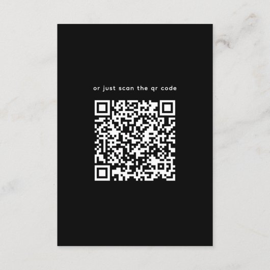 Zwarte bruiloft accommodaties | Bloemdetails + QR Informatiekaartje (Achterkant)