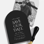 Zwarte bruiloft Bewaar de datum Photo Arch Kaart