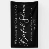 Zwarte Bruiloft Chique Personalized Welcome Spandoek (Verticaal)