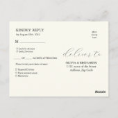 Zwarte bruiloft florale Lily Invitation classics Briefkaart (Achterkant)