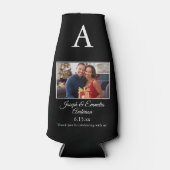 Zwarte bruiloft gunst Foto Fles Koeler (Voorkant)