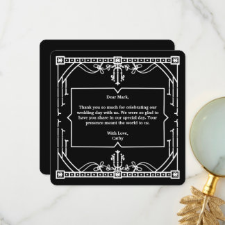 Zwarte bruiloft Hartelijk dank Bedankkaart