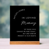 Zwarte bruiloft in liefdevolle herinnering acryl bord (Neutraal)