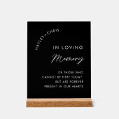 Zwarte bruiloft in liefdevolle herinnering acryl bord (Voorkant)