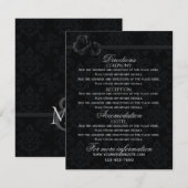Zwarte bruiloft-informatiekaarten Wedding-omsluiti Informatiekaartje (Voorkant / Achterkant)